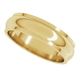 14K Yellow Gold 5 mm Stepped-Edge Half Round Band Size 7