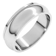 14K White Gold 6 mm Stepped-Edge Half Round Band Size 6.5