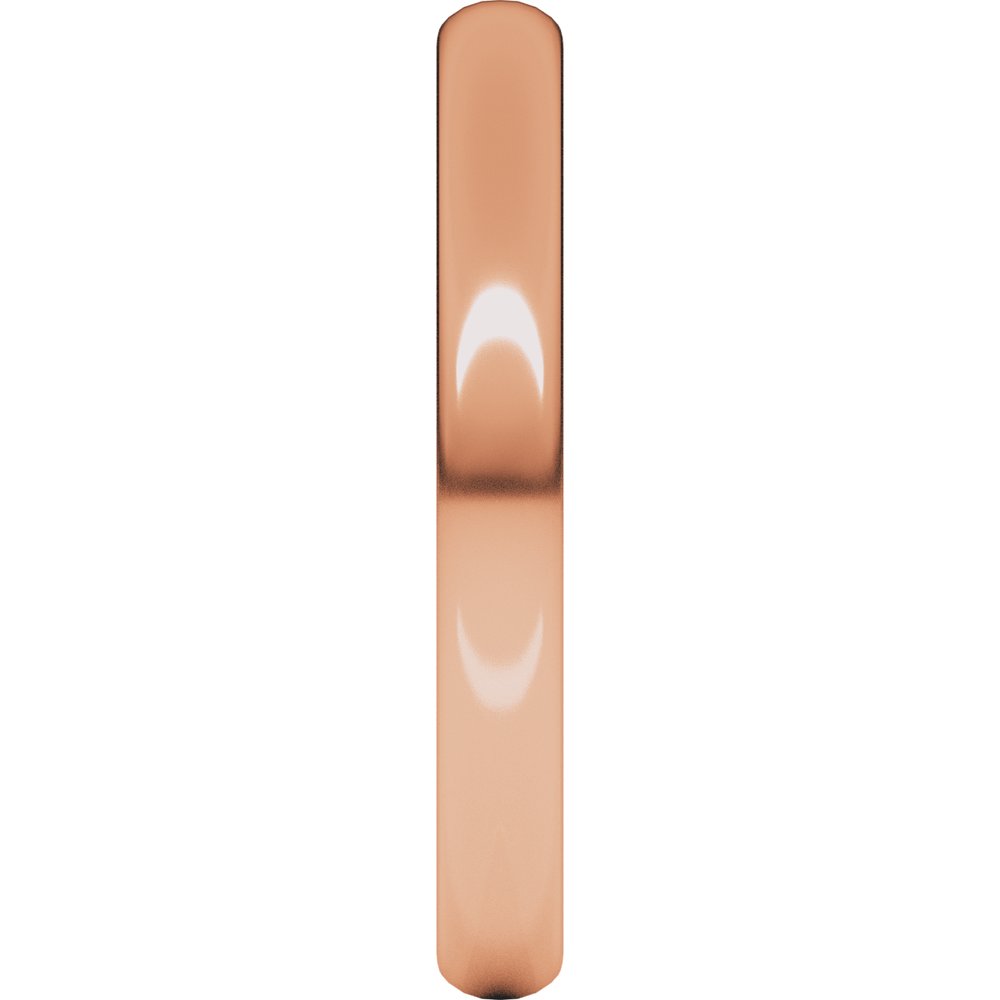 14K Rose Gold 2.5 mm Lightweight Half Round Band Size 10.5