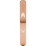 14K Rose Gold 2.5 mm Lightweight Half Round Band Size 10.5