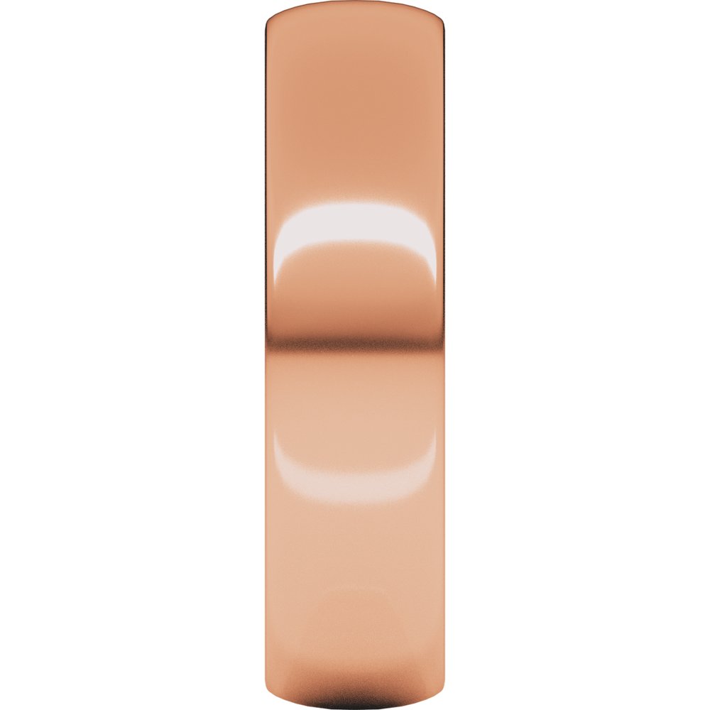14K Rose Gold 5 mm Lightweight Half Round Band Size 6.5