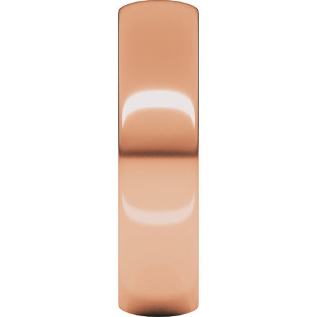 10K Rose Gold 5 mm Lightweight Half Round Band Size 9.5