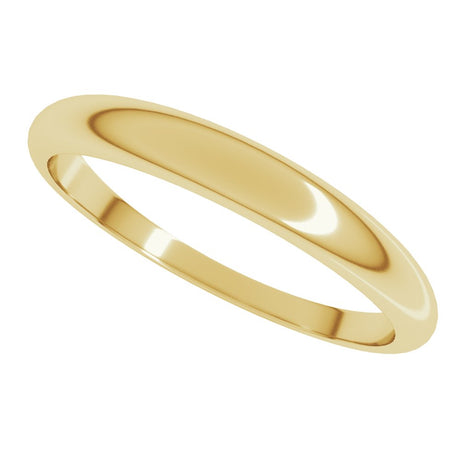 10K Yellow Gold 3 mm Tapered Half Round Band Size 6