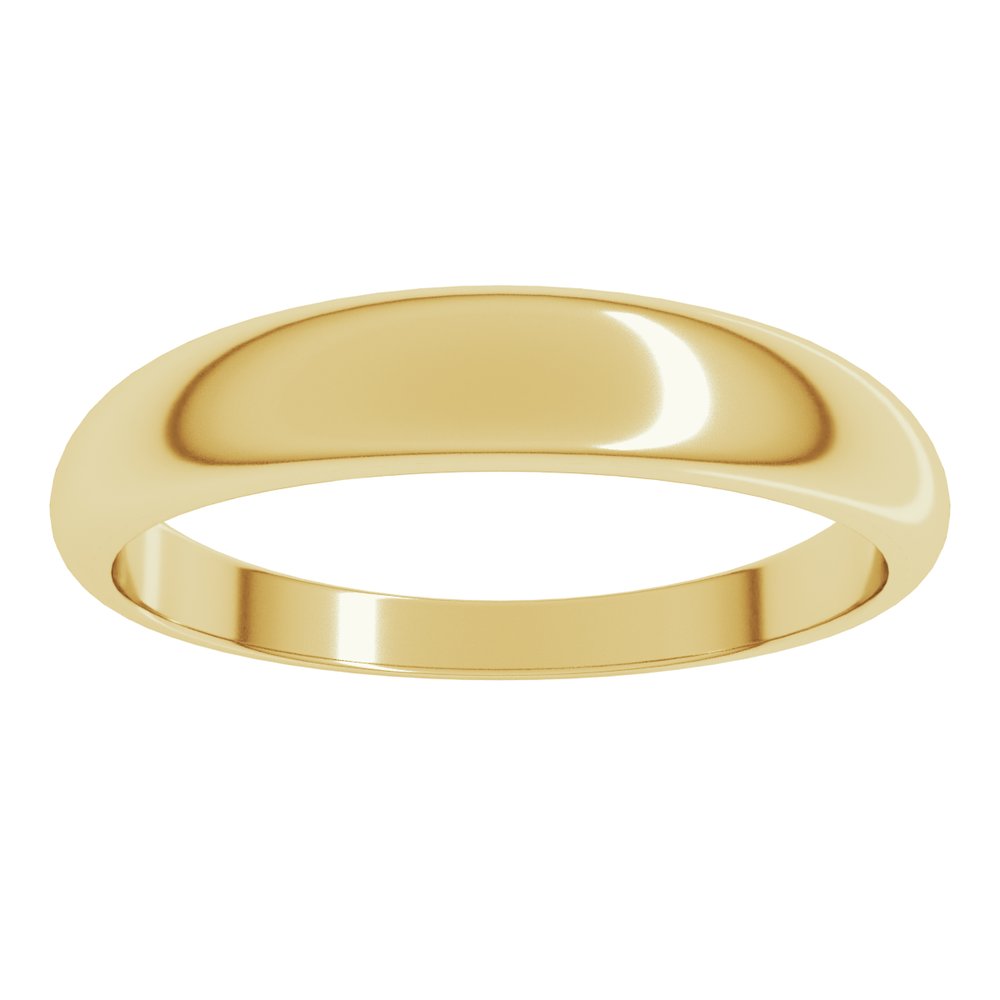 18K Yellow 4 mm Half Round Tapered Band