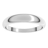 Platinum 4 mm Tapered Half Round Band Size 7