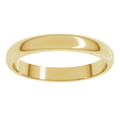 14K Yellow 3 mm Half Round Band Size 10