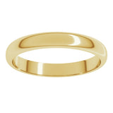 18K Yellow Gold 3 mm Half Round Band Size 4