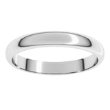 Continuum Sterling Silver 3 mm Half Round Band Size 7.5