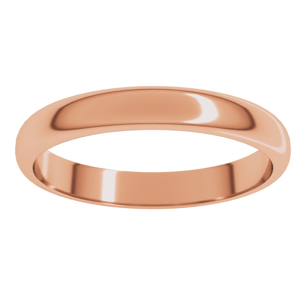 14K Rose Gold 3 mm Half Round Band Size 5