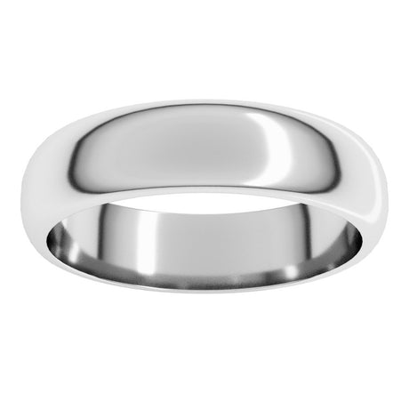 18K White 5 mm Half Round Band