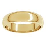 18K Yellow Gold 5 mm Half Round Band Size 6.5