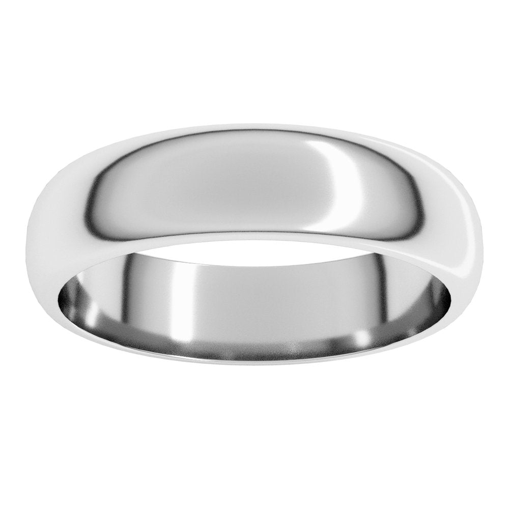 14K White Gold 5 mm Half Round Band Size 5