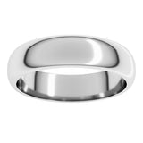 14K White Gold 5 mm Half Round Band Size 5