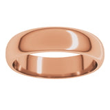 14K Rose 5 mm Half Round Band