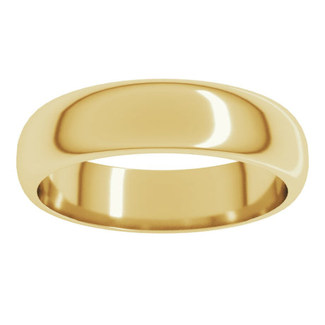 18K Yellow Gold 5 mm Half Round Band Size 5