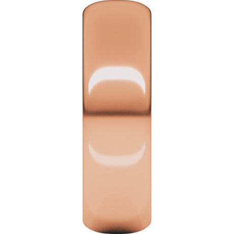 14K Rose Gold 6 mm Half Round Band Size 9.5