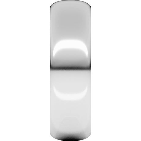 14K X1 White Gold 6 mm Half Round Band Size 9