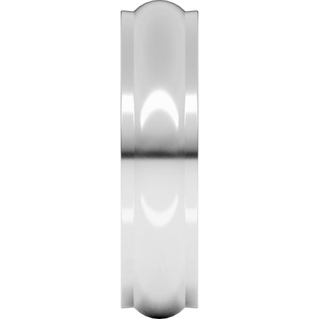 10K White Gold 5 mm Stepped-Edge Half Round Band Size 9
