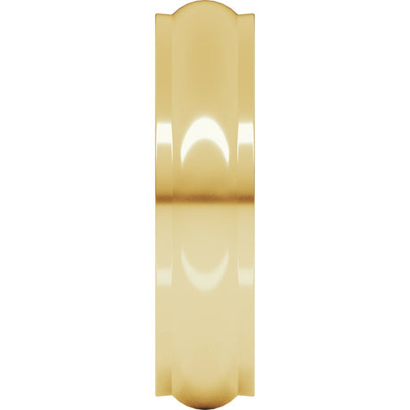 10K Yellow 5 mm Stepped-Edge Half Round Band Size 7
