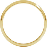 14K Yellow 2.5 mm Half Round Light Band