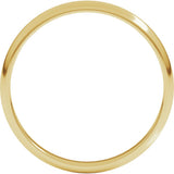 18K Yellow Gold 2.5 mm Lightweight Half Round Band Size 9