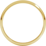 10K Yellow 2.5 mm Lightweight Half Round Band