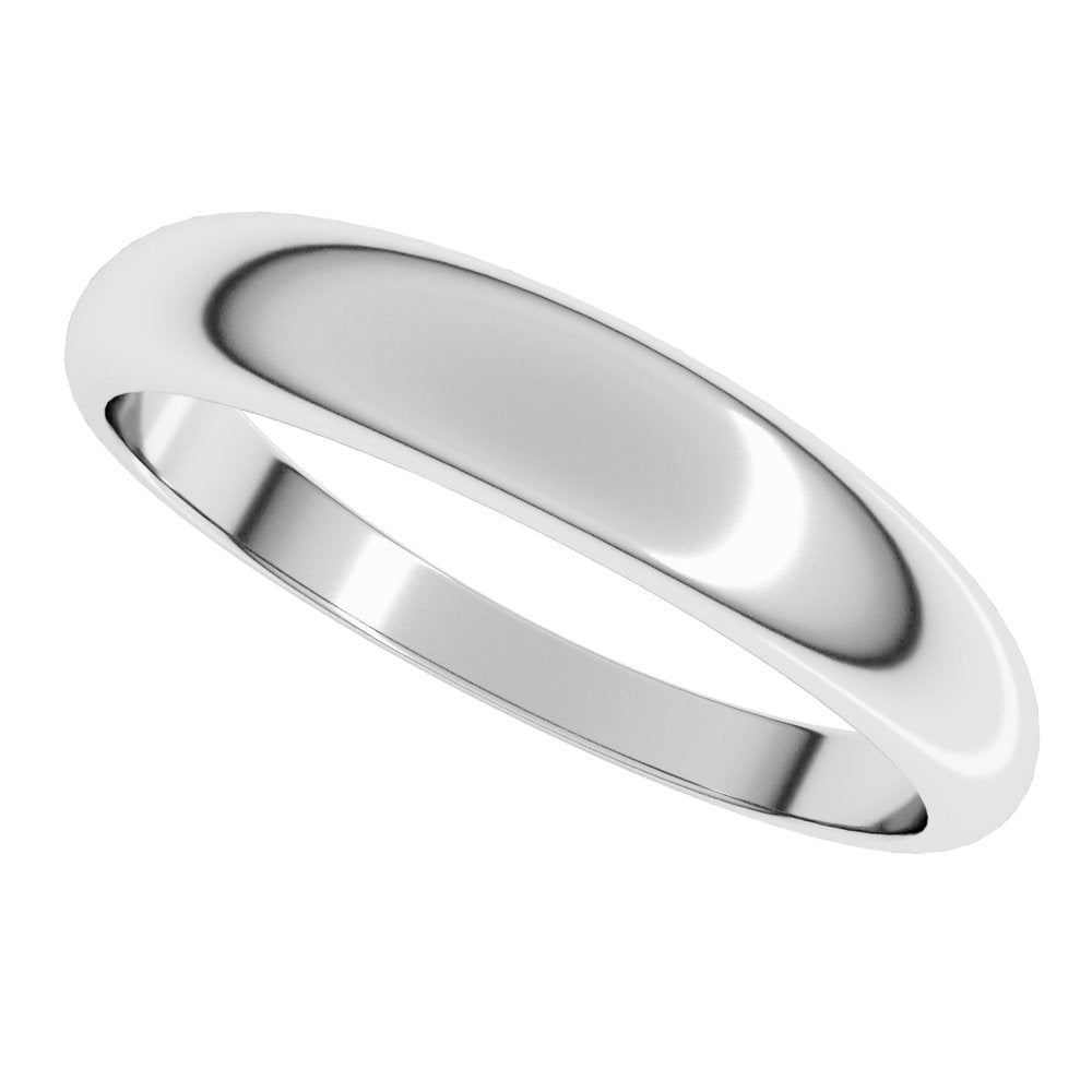 Platinum 4 mm Half Round Tapered Band Size 6