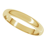 14K Yellow 3 mm Half Round Band