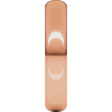 18K Rose 4 mm Half Round Band Size 5.5