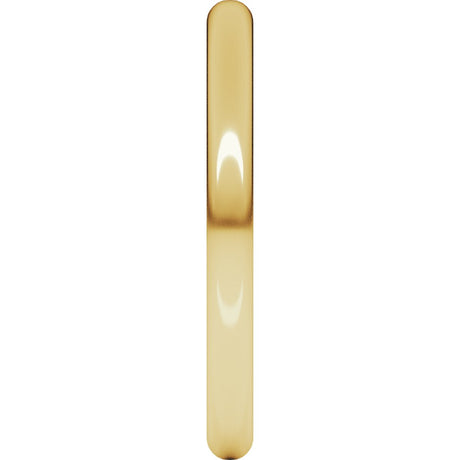 14K Yellow Gold 2 mm Lightweight Half Round Band Size 3.5