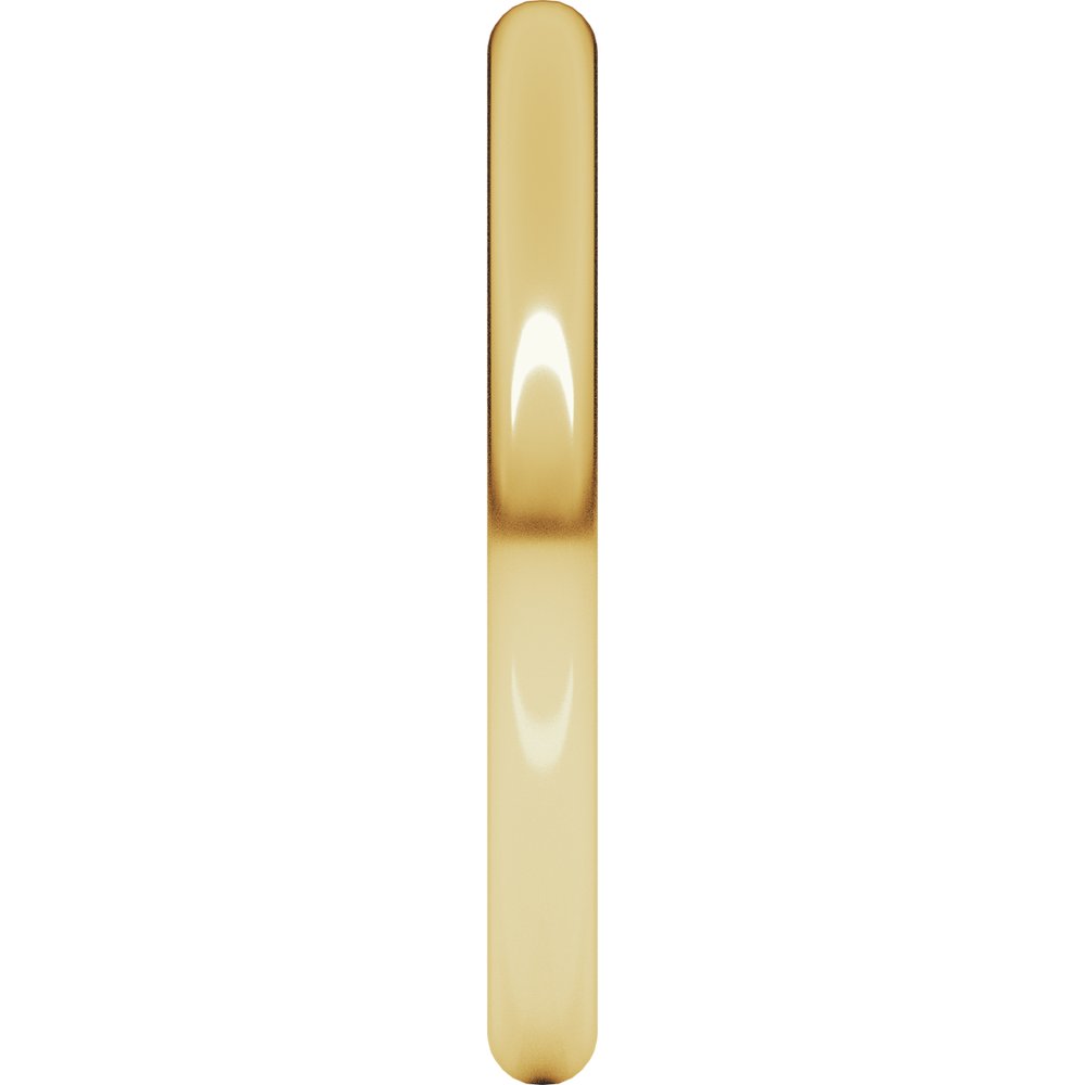10K Yellow Gold 2 mm Lightweight Half Round Band Size 2.5