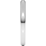10K White Gold 2 mm Lightweight Half Round Band Size 3.5