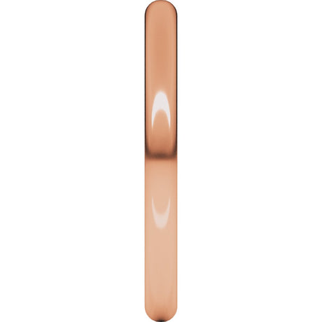 10K Rose Gold 2 mm Lightweight Half Round Band Size 3