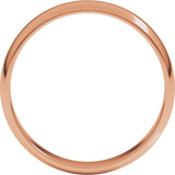 10K Rose 4 mm Lightweight Half Round Band Size 6.5
