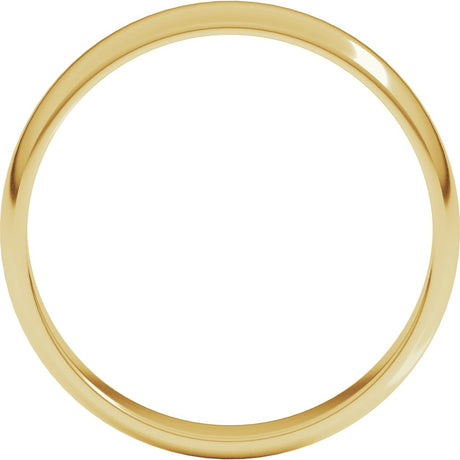 14K Yellow 4 mm Half Round Light Band Size 10