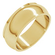 14K Yellow Gold 7 mm Stepped-Edge Half Round Band Size 10