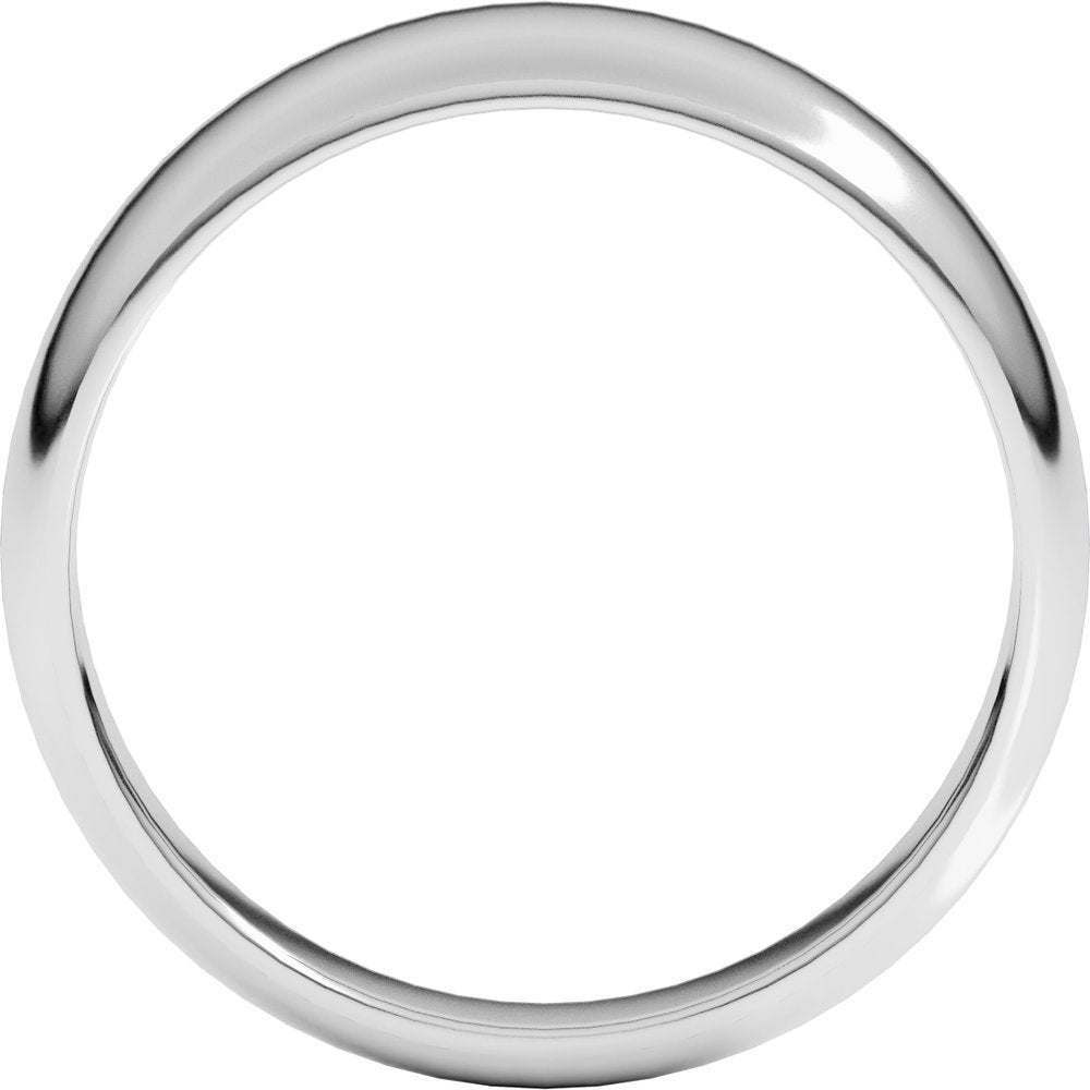 Sterling Silver 7 mm Half Round Tapered Band Size 10