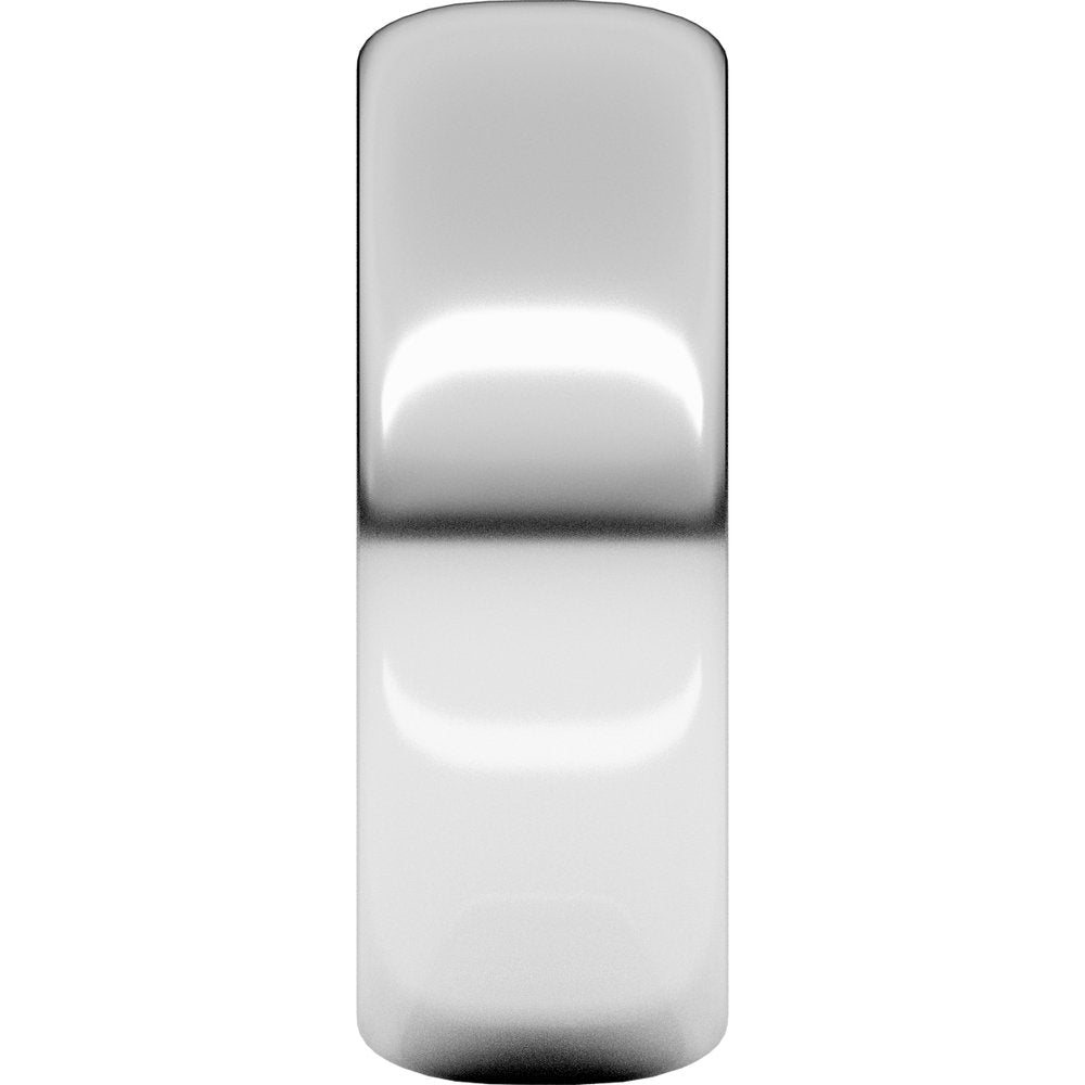 14K White Gold 7 mm Half Round Band Size 11