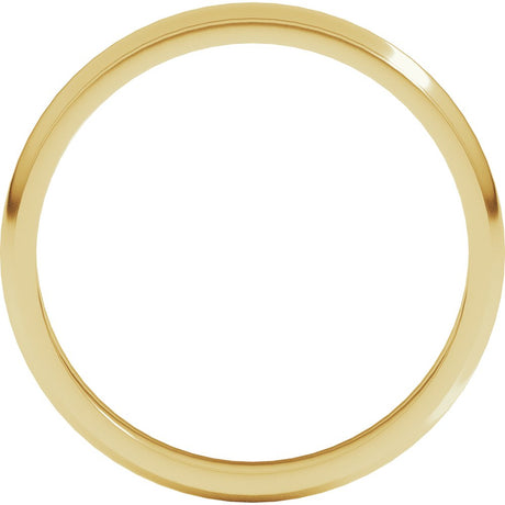 14K Yellow 3 mm Stepped-Edge Half Round Band Size 7.5
