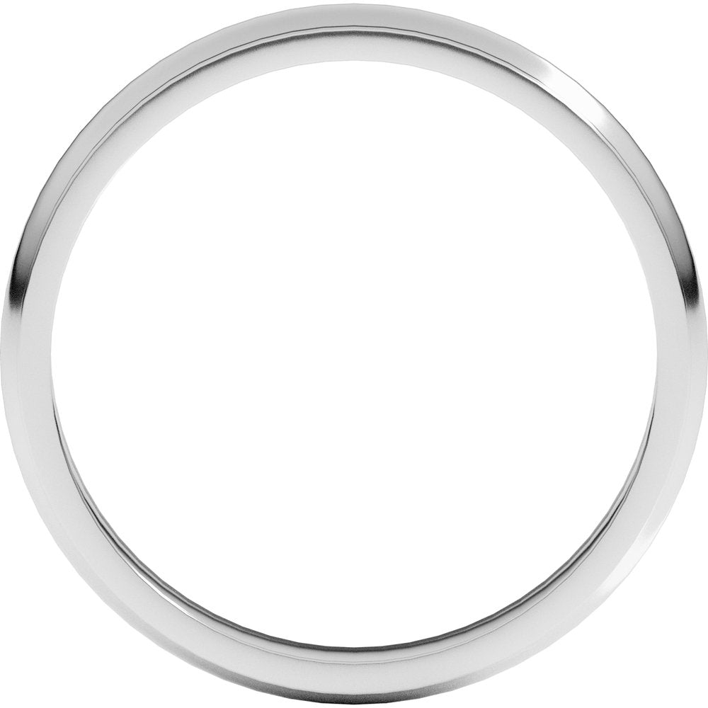 Platinum 3 mm Stepped-Edge Half Round Band Size 6.5