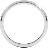 Platinum 3 mm Stepped-Edge Half Round Band Size 6.5