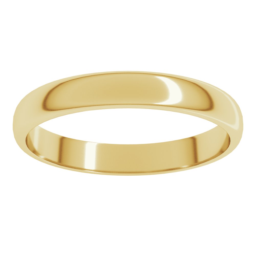 14K Yellow 3 mm Lightweight Half Round Band