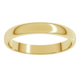 22K Yellow Gold 3 mm Lightweight Half Round Band Size 6.5