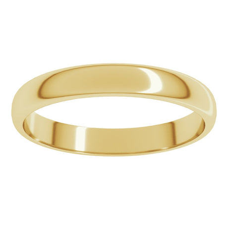 18K Yellow Gold 3 mm Lightweight Half Round Band Size 5.5