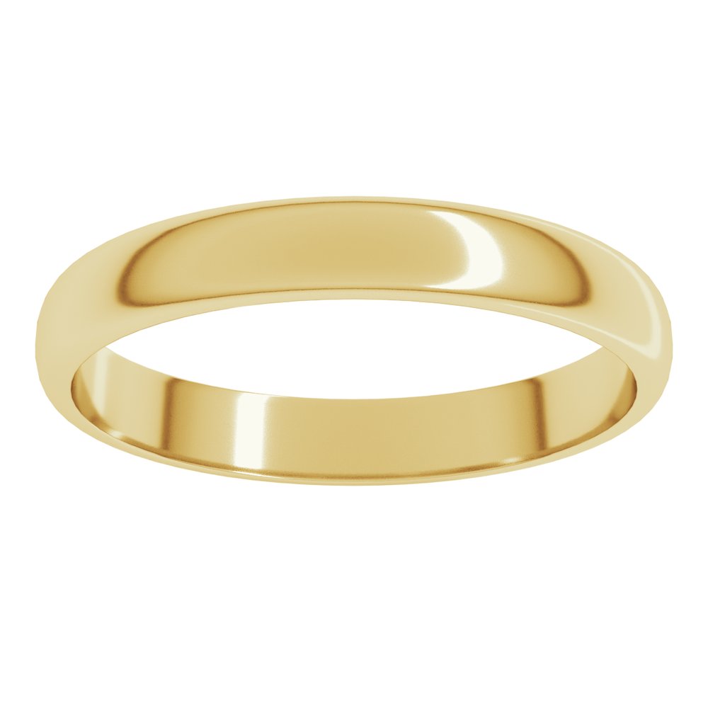 18K Yellow 3 mm Half Round Light Band