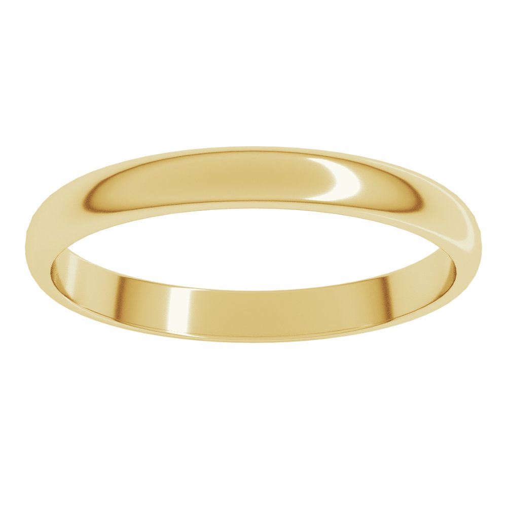 14K Yellow Gold 2.5 mm Lightweight Half Round Band Size 4