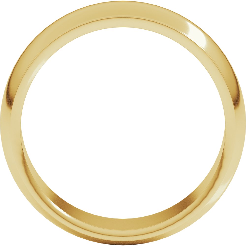 14K Yellow Gold 7 mm Stepped-Edge Half Round Band Size 10