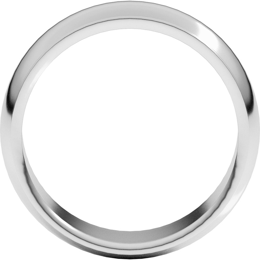 14K White Gold 7 mm Stepped-Edge Half Round Band Size 11