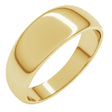 14K Yellow Gold 7 mm Tapered Half Round Band Size 8