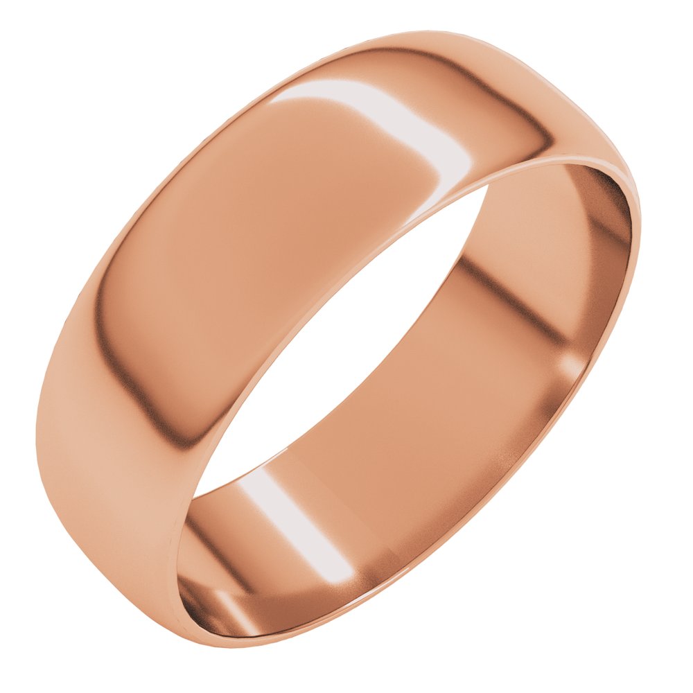 14K Rose 6 mm Ultra-Lightweight Half Round Band Size 9.5